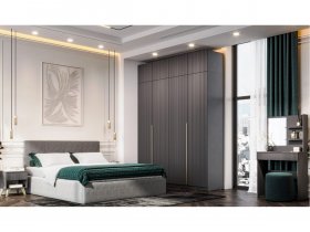 Гардеробная Эккервуд (графит) в Солнечном - solnechnyj.mebel-nsk.ru | фото