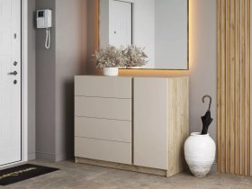 Комод Бостон  КМ-001 (дуб крафт серый/кашемир) в Солнечном - solnechnyj.mebel-nsk.ru | фото