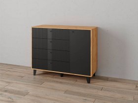 Комод «Катрин-13» ( дуб крафт золотой/карбон вулкан) в Солнечном - solnechnyj.mebel-nsk.ru | фото