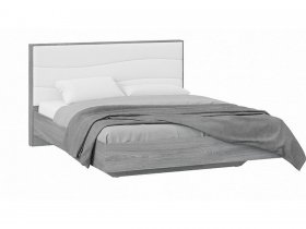 Кровать двуспальная 1,6 м «Миранда» Тип 1 (Дуб Гамильтон/Белый глянец) в Солнечном - solnechnyj.mebel-nsk.ru | фото