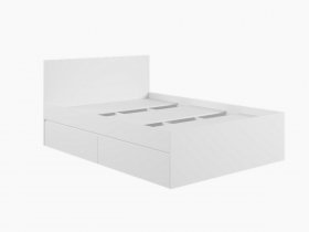 Кровать двуспальная с ящиками 1,4м Мадера-М1400 (белый) в Солнечном - solnechnyj.mebel-nsk.ru | фото
