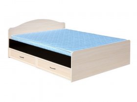 Кровать  двуспальная с ящиками 1,6м-1 (круглая спинка) в Солнечном - solnechnyj.mebel-nsk.ru | фото