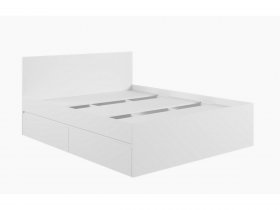 Кровать двуспальная с ящиками 1,6м Мадера-М1600 (белый) в Солнечном - solnechnyj.mebel-nsk.ru | фото