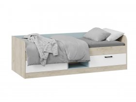 Кровать комбинированная «Оливер» Тип 1 401.003.000 (дуб крафт серый/белый/серо-голубой) в Солнечном - solnechnyj.mebel-nsk.ru | фото