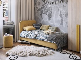 Кровать односпальная Лео 0,9 м в Солнечном - solnechnyj.mebel-nsk.ru | фото