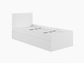Кровать односпальная с ящиками 0,9м Мадера-М900 (белый) в Солнечном - solnechnyj.mebel-nsk.ru | фото