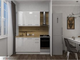 Кухонный гарнитур МДФ Выгодно и точка 1,5 м (белый глянец) в Солнечном - solnechnyj.mebel-nsk.ru | фото