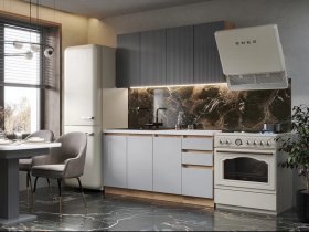Кухонный гарнитур Ника 1,6 м (графит/серый софт) в Солнечном - solnechnyj.mebel-nsk.ru | фото