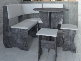 Кухонный уголок Лотос  (цемент темный к/з White) в Солнечном - solnechnyj.mebel-nsk.ru | фото