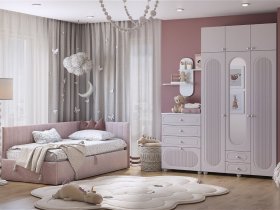 Модульная детская Милана (белое дерево/сакура) в Солнечном - solnechnyj.mebel-nsk.ru | фото