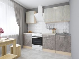 Модульная кухня Йота (пикард/цемент) в Солнечном - solnechnyj.mebel-nsk.ru | фото
