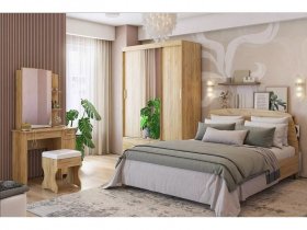 Модульная спальня Виктория-1 (дуб крафт золотой) в Солнечном - solnechnyj.mebel-nsk.ru | фото