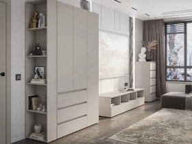 Модульная стенка Люмо (кашемир) в Солнечном - solnechnyj.mebel-nsk.ru | фото