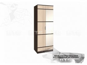 Шкаф двухстворчатый с зеркалом платяной-бельевой Сакура (BTS) в Солнечном - solnechnyj.mebel-nsk.ru | фото