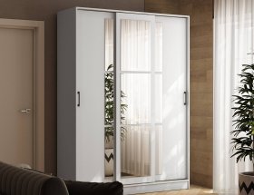 Шкаф-купе 1,6м «Стиль-2» (белый) в Солнечном - solnechnyj.mebel-nsk.ru | фото