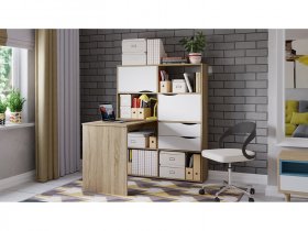 Стол письменный тип 7 (дуб сонома/белый ясень) в Солнечном - solnechnyj.mebel-nsk.ru | фото