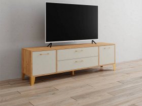Тумба под ТВ Парус-13 (дуб крафт золотой/кашемир) в Солнечном - solnechnyj.mebel-nsk.ru | фото