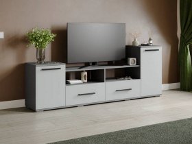 Тумба под ТВ Парус-2 (графит серый/серый камень) в Солнечном - solnechnyj.mebel-nsk.ru | фото