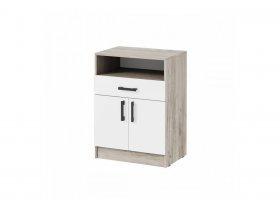 Тумба ТБ-1 Вега (дуб крафт серый/белый) в Солнечном - solnechnyj.mebel-nsk.ru | фото